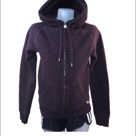 TNA ARITZIA FULL ZIP HOODIE WINE BURGUNDY EMBROIDERED LOGO SIZE M - Picture 2 of 15